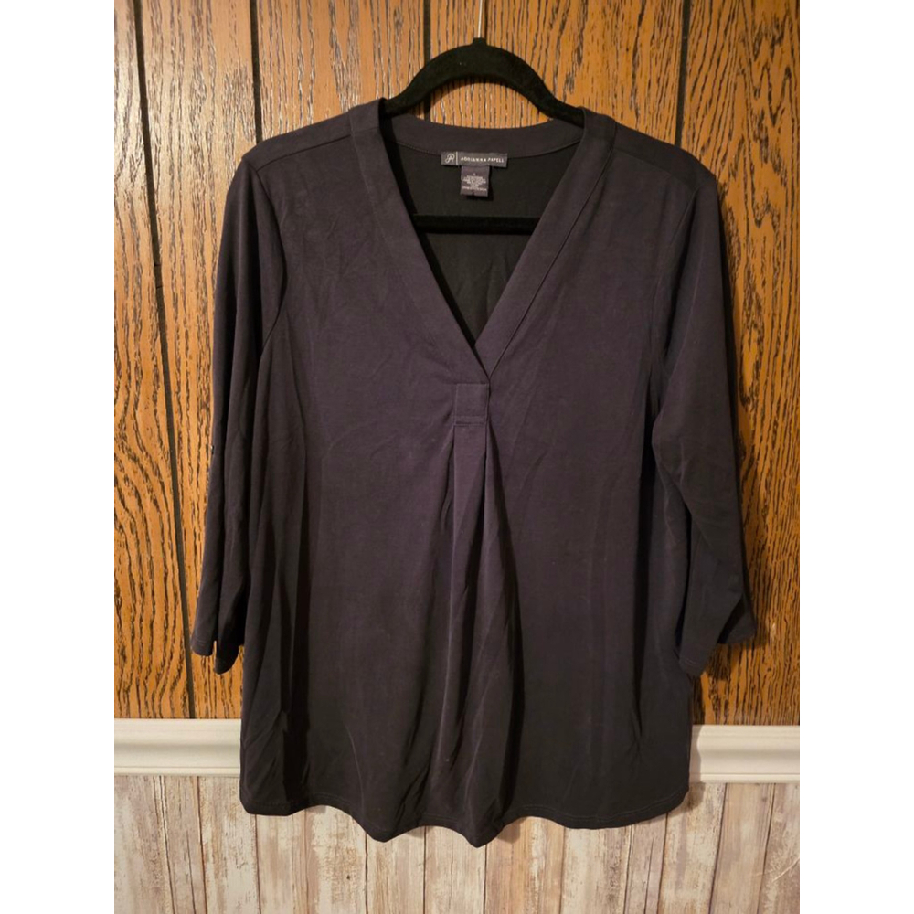 Women's Adrianna Papell Black Tunic Top Size L